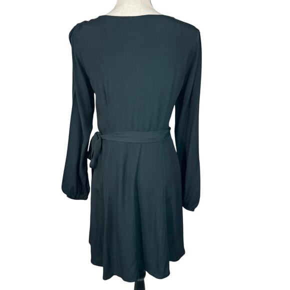 Abercrombie & Fitch Small Mini Wrap Dress Long Sleeve Surplice V-Neck A-Line - Picture 5 of 10
